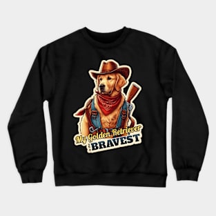 golden retriever cowboy Crewneck Sweatshirt